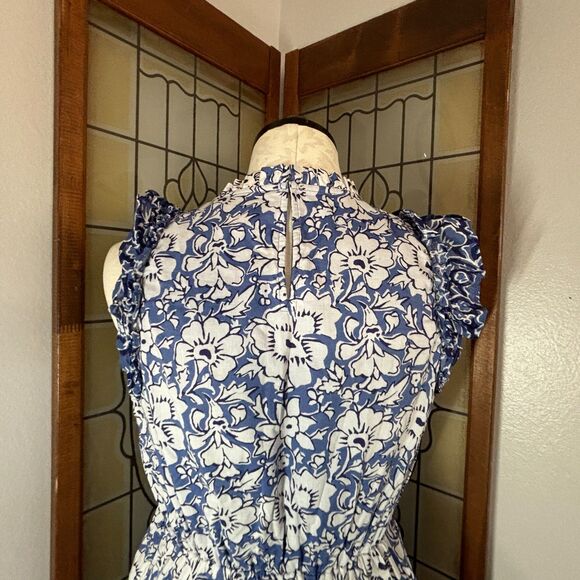 J. Crew Factory Mini Dress With Ruffle Sleeves Calas Block Mix Easter Size 4 - Picture 6 of 12